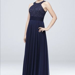SaleDavid’s Bridal Navy Blue Bridesmaid/Prom Dress